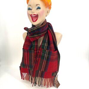 Plaid Red and Green Scarf